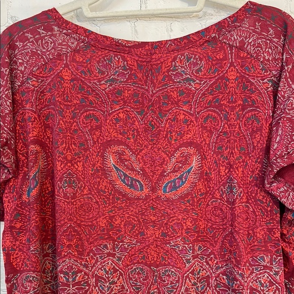 Lucky Brand Red Short Sleeve Blouse - Picture 7 of 7